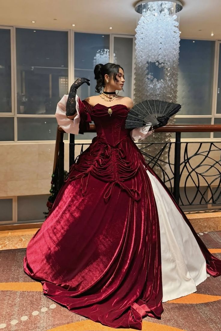 Red Velvet Masquerade gown