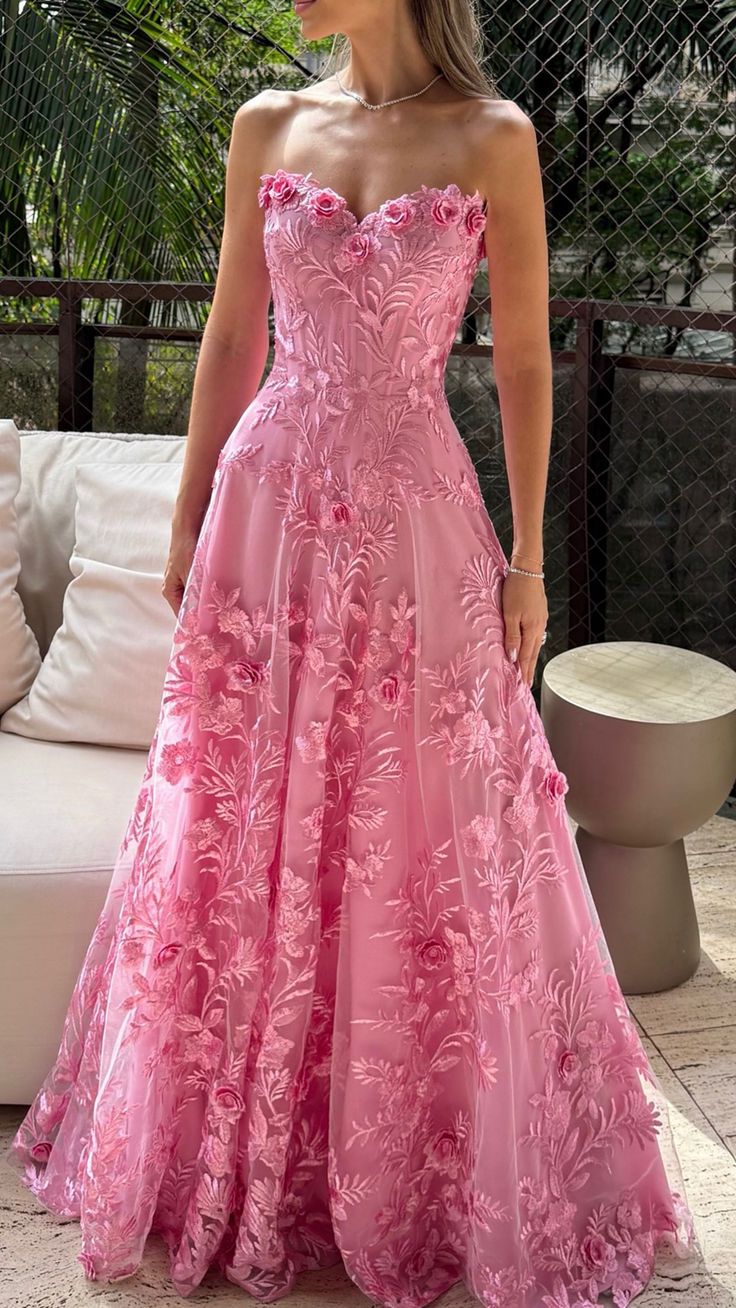 Pink Sweetheart Floral Dress