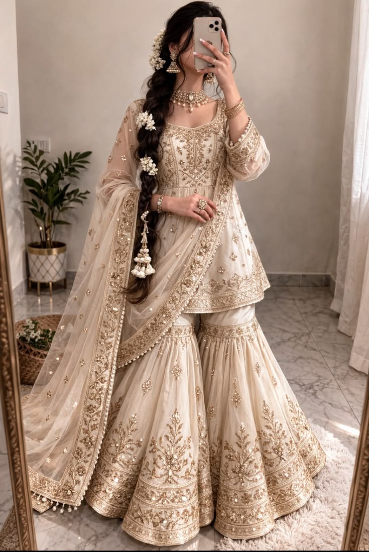 Cream Wedding Nikkah outfit